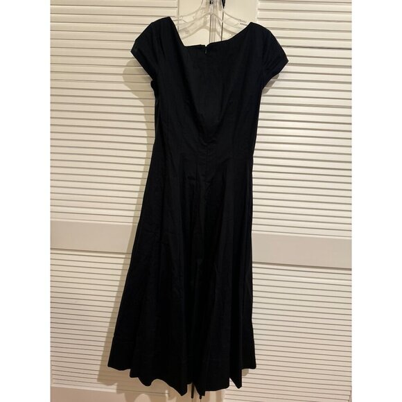 New Staud Wells Short Sleeve Dress Black Sz 14 - Picture 7 of 9